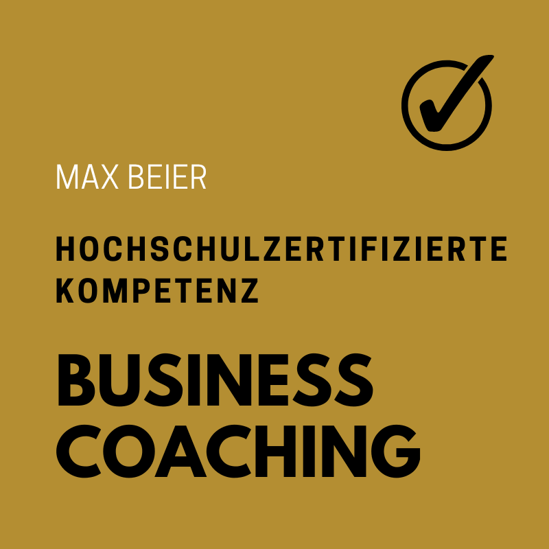 Max Beier zertifiziert in Business Coaching